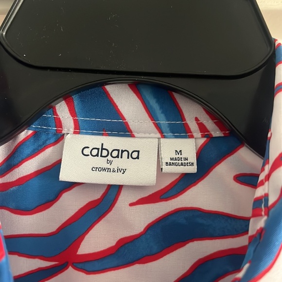 Boys’ button-up from cabana by crown and ivy, size M, red, white, and blue - Picture 2 of 3